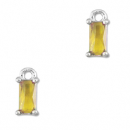 Hangers van Crystal glas rechthoek Yellow-silver