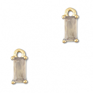 Hangers van Crystal glas rechthoek Light grey-gold