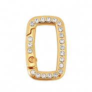 Gekleurde onderdelen sleutelhanger rechthoek Gold