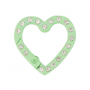 Gekleurde onderdelen sleutelhanger hart Mint green