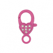 Gekleurde onderdelen karabijnslot hart Magenta pink