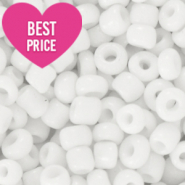 Glaskralen Rocailles 6/0 (4mm) White