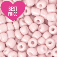 Glaskralen Rocailles 6/0 (4mm) Dusty pink