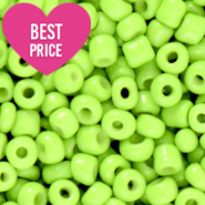 Glaskralen Rocailles 6/0 (4mm) Apple green