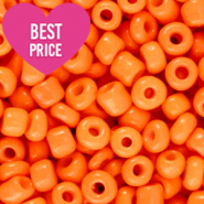 Glaskralen Rocailles 8/0 (3mm) Deep neon orange