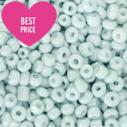 Glaskralen Rocailles 8/0 (3mm) Light haze blue