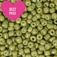 Glaskralen Rocailles 12/0 (2mm) Blooming grove green