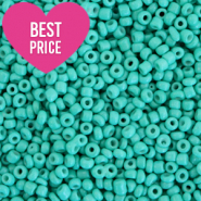 Glaskralen Rocailles 12/0 (2mm) Viridian green