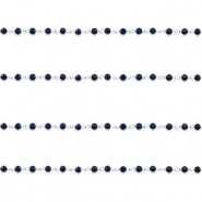 Roestvrij stalen (RVS) Stainless steel onderdelen jasseron rond Silver-dark blue