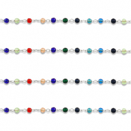 Roestvrij stalen (RVS) Stainless steel onderdelen jasseron rond Silver-multicolour