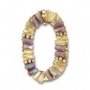 Top facet hangers ovaal Lila-transparent-gold