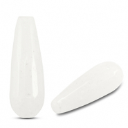 Natuursteen kralen kwarts druppel White