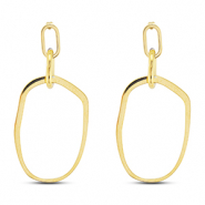 Roestvrij stalen (RVS) Stainless steel oorbellen / oorstekers irregular Gold