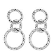 Roestvrij stalen (RVS) Stainless steel oorbellen / oorstekers Silver