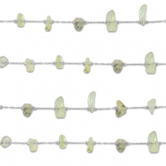 Roestvrij stalen (RVS) Stainless steel onderdelen jasseron prehniet irregular Silver-light green