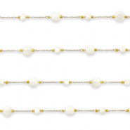 Roestvrij stalen (RVS) Stainless steel onderdelen jasseron rond Gold-off white