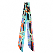 Bandana sjaal met levendige print Multicolour-mint green-orange