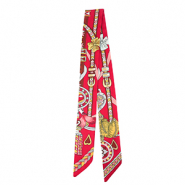 Bandana sjaal met hart/leren riemen Red-brown-light grey