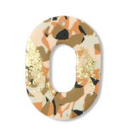 Polymeer hangers ovaal Brown-pink-white-gold