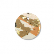 Polymeer hangers rond Brown-pink-white-gold