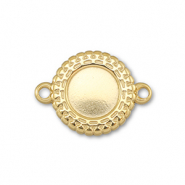 BY31&reg; Roestvrij stalen (RVS) Stainless steel tussenstuk met setting voor SS34 flatback Gold