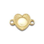 BY31&reg; Roestvrij stalen (RVS) Stainless steel tussenstuk met setting voor SS20 flatback Gold