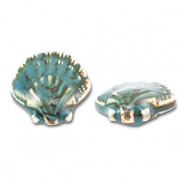 Hangers keramiek schelp Teal blue