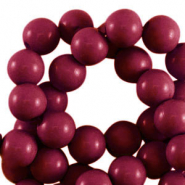 6 mm acryl kralen shiny Cherry red