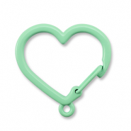 Gekleurde onderdelen sleutelhanger hart met oogje Mint green