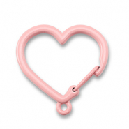 Gekleurde onderdelen sleutelhanger hart met oogje Light pink