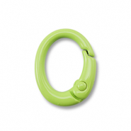 Gekleurde onderdelen sleutelhanger ovaal Green