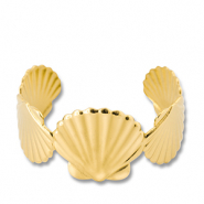 Roestvrij stalen (RVS) Stainless steel armbanden bangle schelp Gold