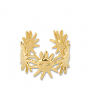 Roestvrij stalen (RVS) Stainless steel ringen zon Gold