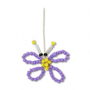 Hangers van glaskralen vlinder Purple-yellow-black