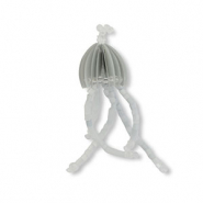 Hangers van glaskralen kwal Grey-light grey-transparent