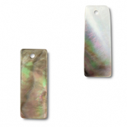 Schelp hangers rechthoek White (natuurlijke kleur schelp)-brown