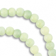 6 mm glaskralen Light green-light yellow