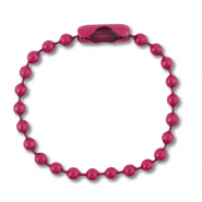 Gekleurde onderdelen ball chain met slotje Magenta purple