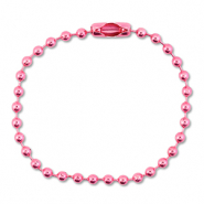 Gekleurde onderdelen ball chain met slotje Shiny pink