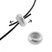 Roestvrij stalen (RVS) Stainless steel onderdelen smart bead stopper met motief 7mm Silver
