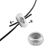 Roestvrij stalen (RVS) Stainless steel onderdelen smart bead stopper met motief 7mm Silver
