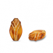 Acryl kralen tulp Cognac brown-gold