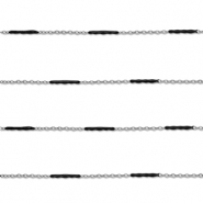 Roestvrij stalen (RVS) Stainless steel onderdelen jasseron met staaf Silver-black