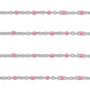 Roestvrij stalen (RVS) Stainless steel onderdelen jasseron 1mm Silver-pink
