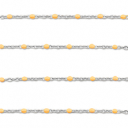 Roestvrij stalen (RVS) Stainless steel onderdelen jasseron 1mm Silver-peach orange