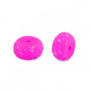 Resin kralen rondellen 10mm Magenta pink