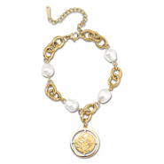 Roestvrij stalen (RVS) Stainless steel armbanden roos Gold