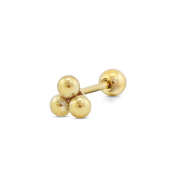Roestvrij stalen (RVS) Stainless steel oorpiercing met bollen Gold