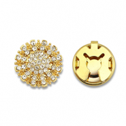 Eco-brass® metaal button covers zirkonia zon Gold-crystal