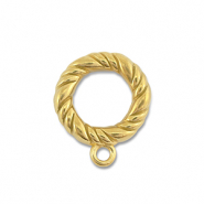 Roestvrij stalen (RVS) Stainless steel onderdelen ring met oogje Gold